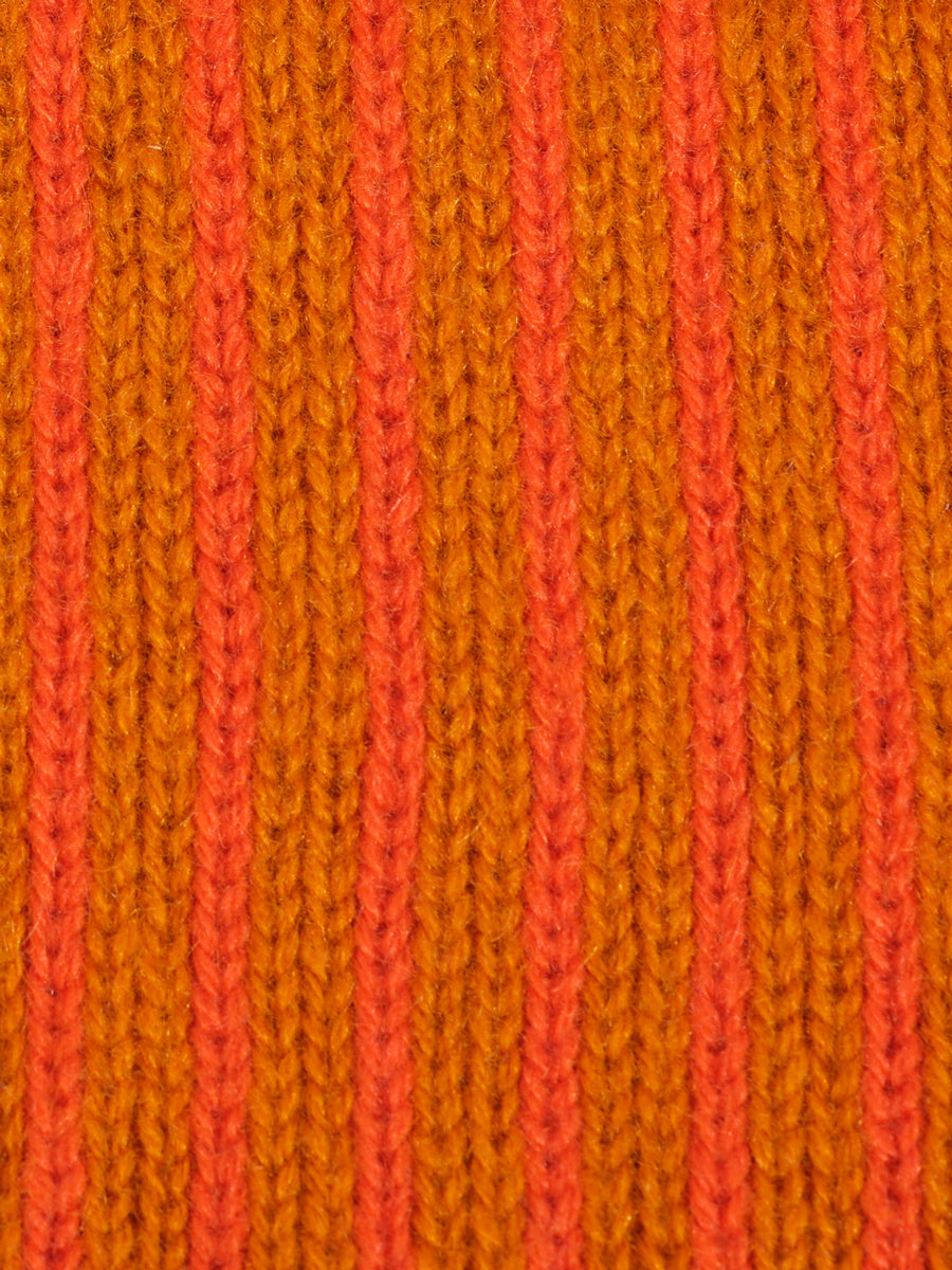 Saffron Stripped Fairisle Hat fabric swatch.