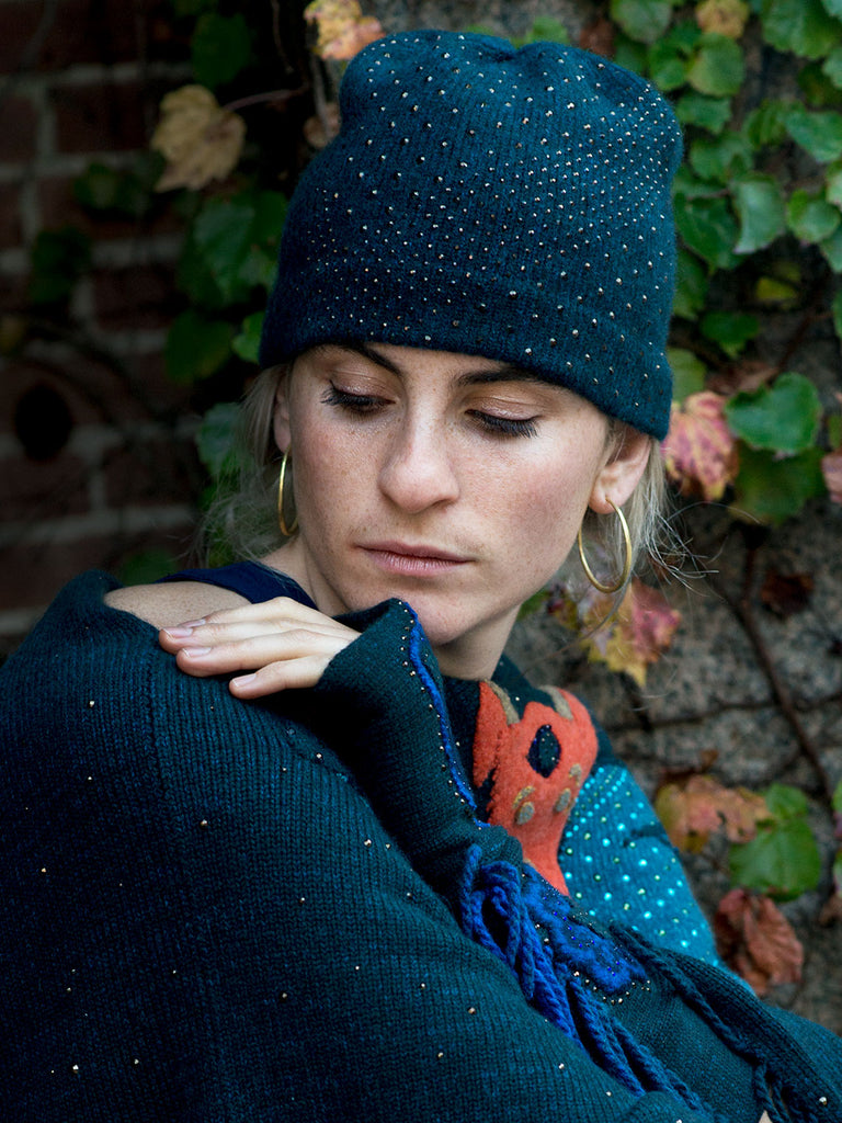 Tourmaline colored Crystal Cloche embellished with fine Austrian crystals.