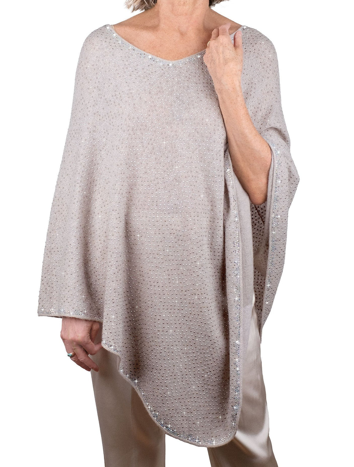 'Stone' Tissue Weight Assuit Poncho- size L