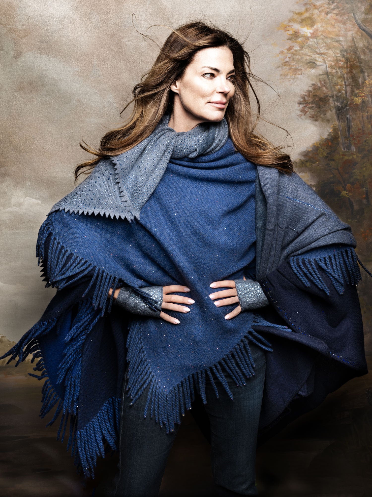 Elyse Allen Textiles Luxury Cashmere & Crystal Ponchos
