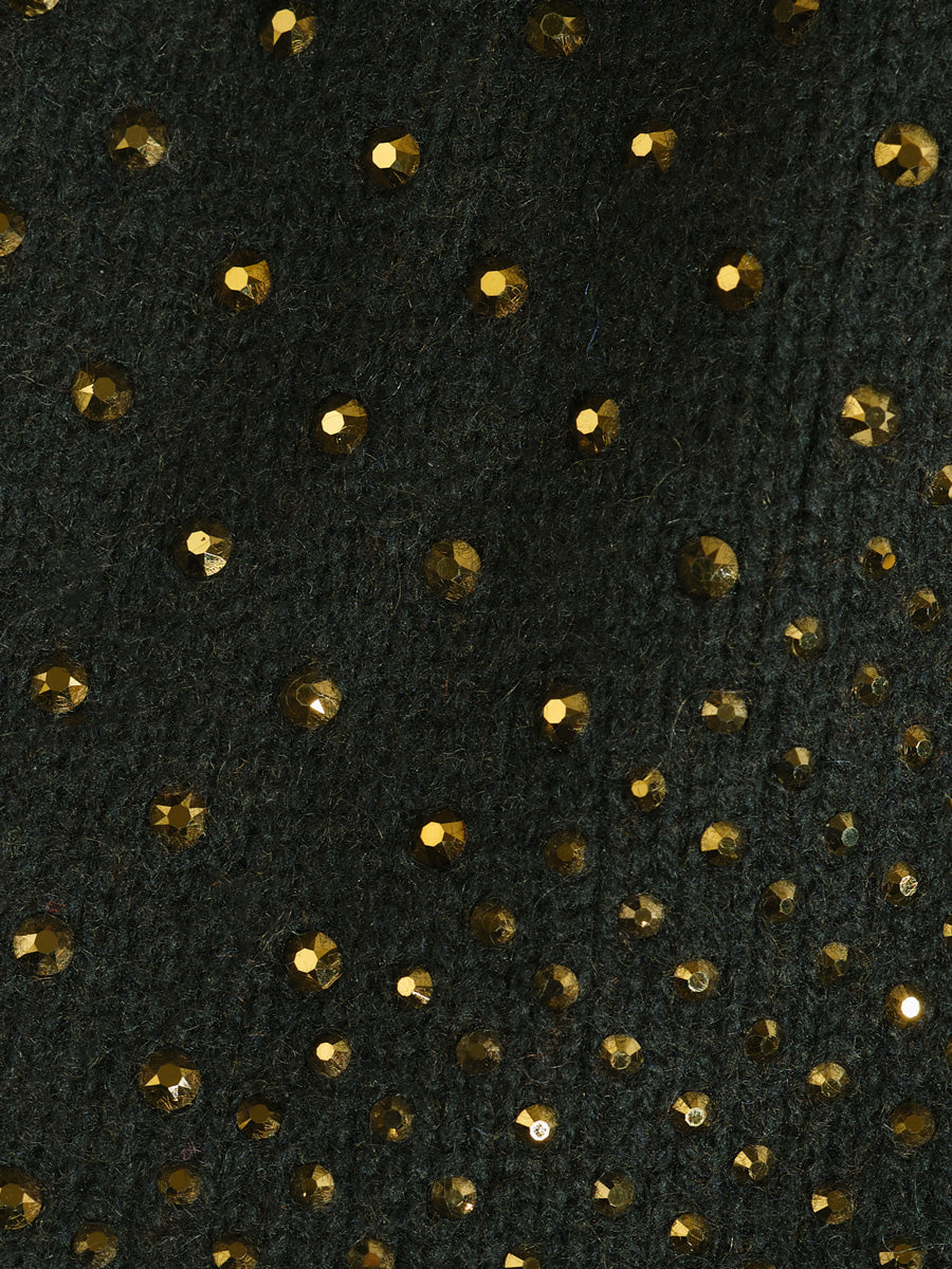 Forest Green colored Crystal Studded Cloche fabric swatch.