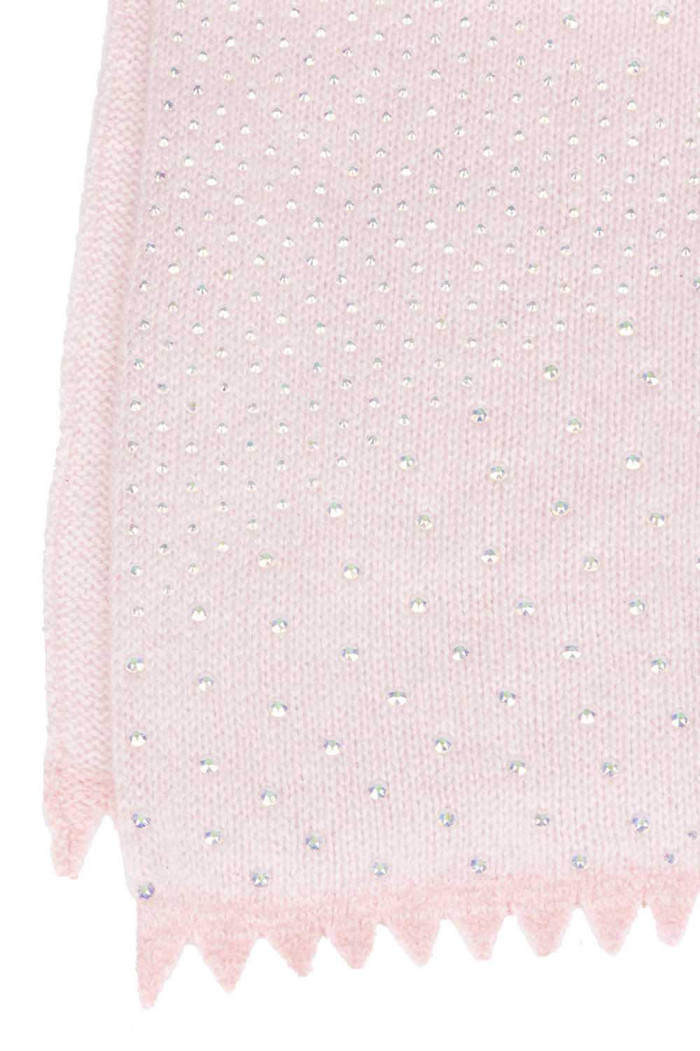 Light pink crystal embellished fabric swatch for Crystal Shawl.