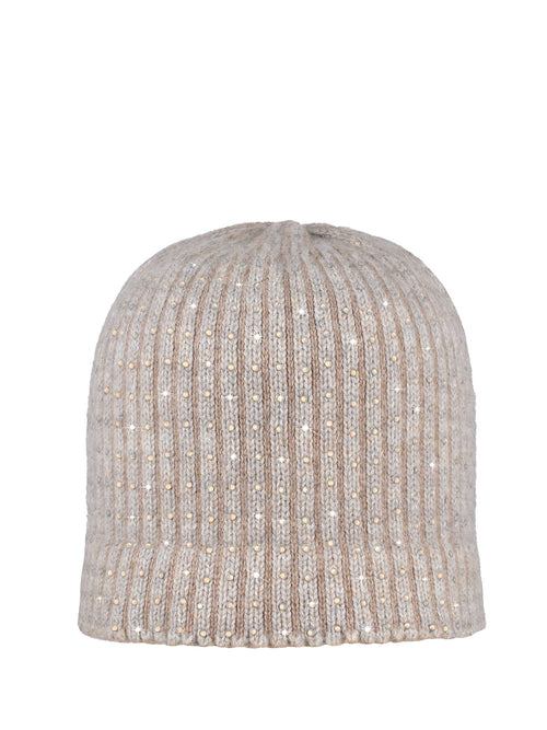 Luxury Cashmere hat covered in small Swarovski crystals. Luxury cashmere hat for men or woman by designer Elyse Allen Textiles.