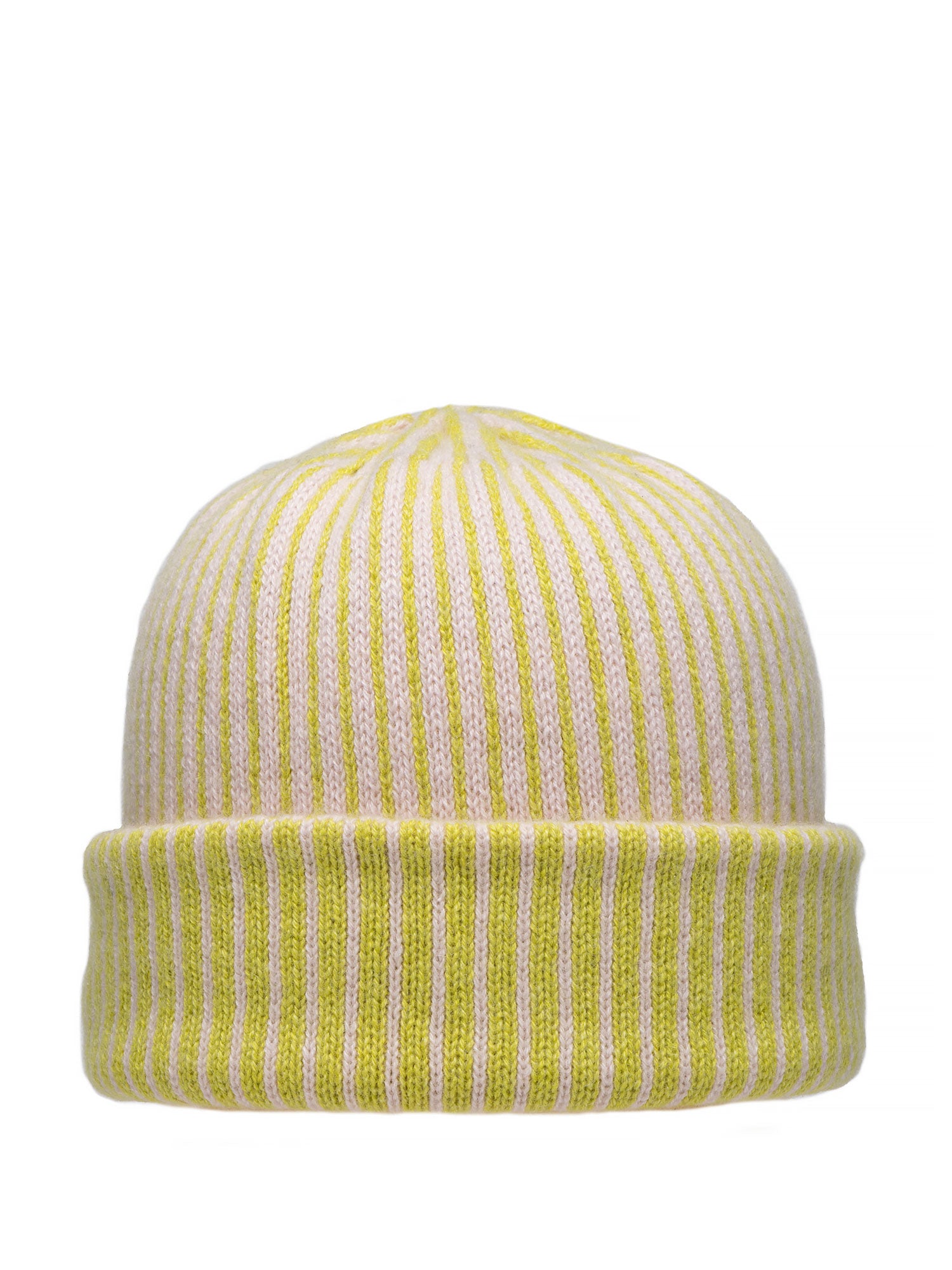 SEE SEE WOOL HAT アイボリー Simple Cashmere Striped Fairisle Hat | Elyse Allen Textiles