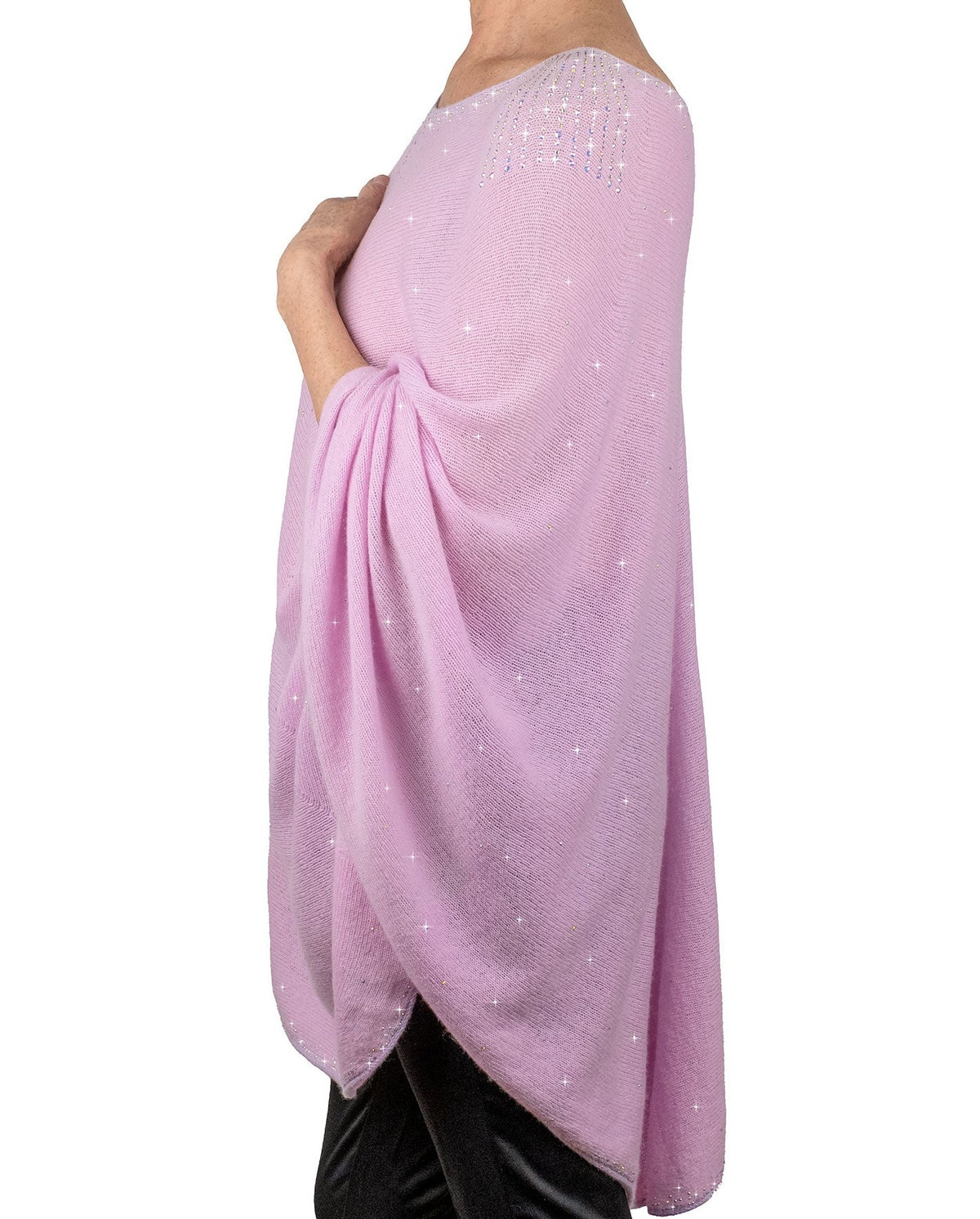 'Lilac' Tissue Weight Epaulette Poncho- size L