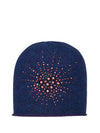 Plum colored cashmere Sea Urchin Cloche with a Swarovski crystal sea urchin pattern. 