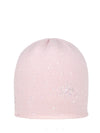 Cherry Blossom colored high end cashmere hat with a shooting star embellishment in Swarovski crystals.