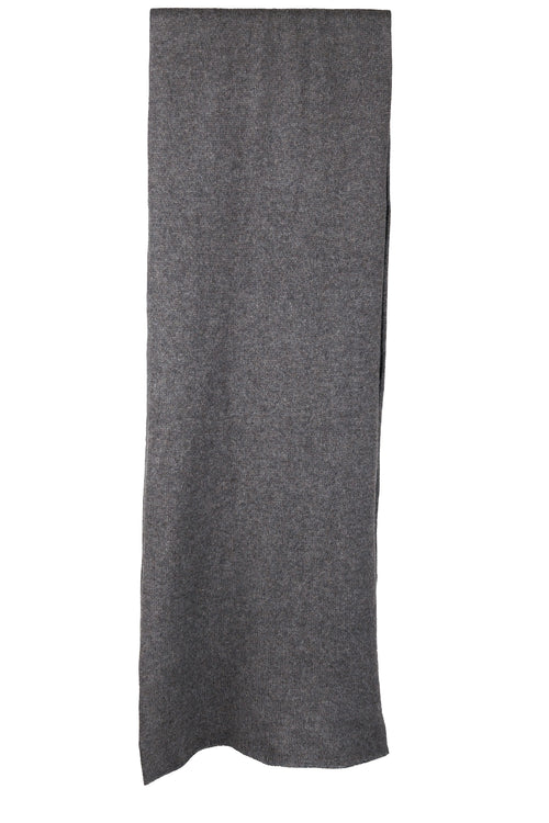 Simple cashmere scarf shown in the color Derby Grey. Handmade by Elyse Allen.