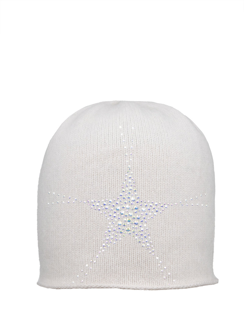 Cashmere Star Cloche with a Swarovski crystal embellishment in a large star pattern across the front.