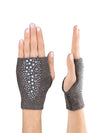 Luxury cashmere sparkly fingerless gloves embellished with Swarovski crystals.