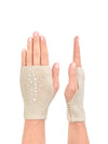 Ivory Cropped Stingray Fingerless Gloves.