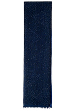 Indigo Crystal Scarf with navy Swarovski crystals in a zig zag pattern.