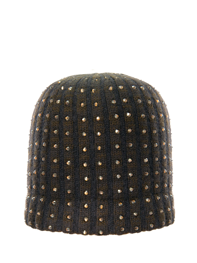 Cashmere Large Crystal Deluxe Hat with Assam colored luxury crystals.