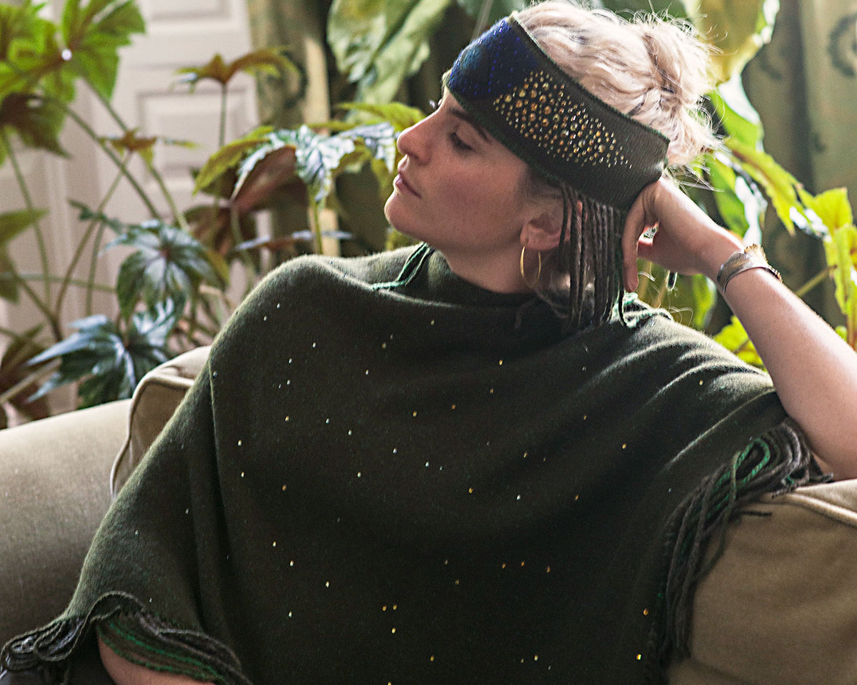 editorial-image for Constellation Poncho by Elyse Allen Textiles.