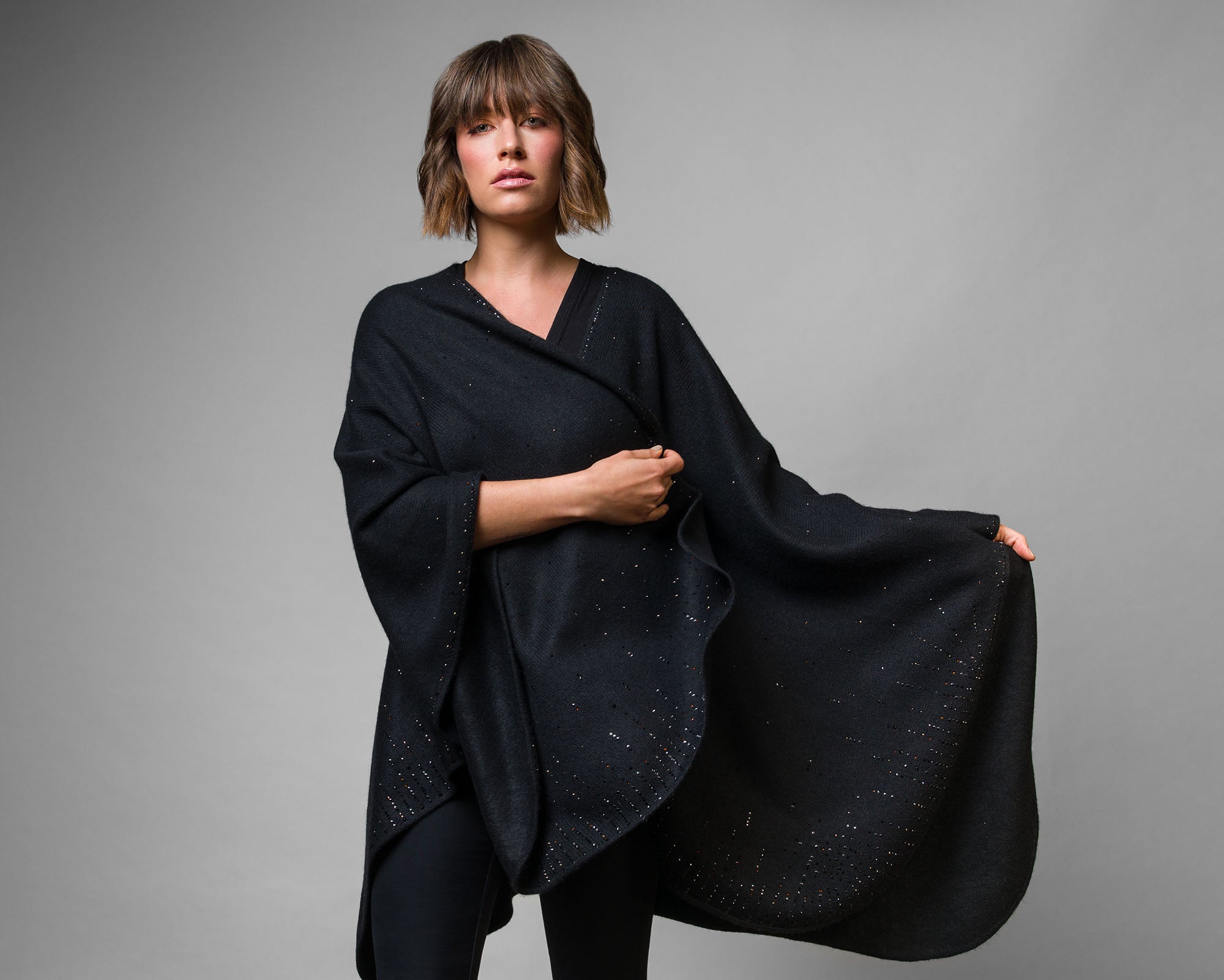 Heavy Weight Ruana Cape editorial-image.