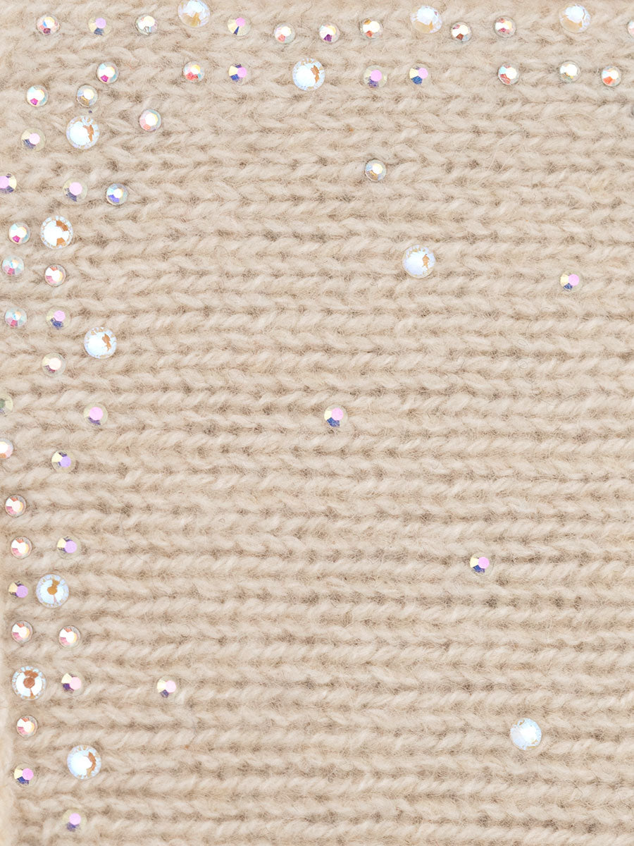 Ivory Featherweight Fingerless Gloves fabric swatch.