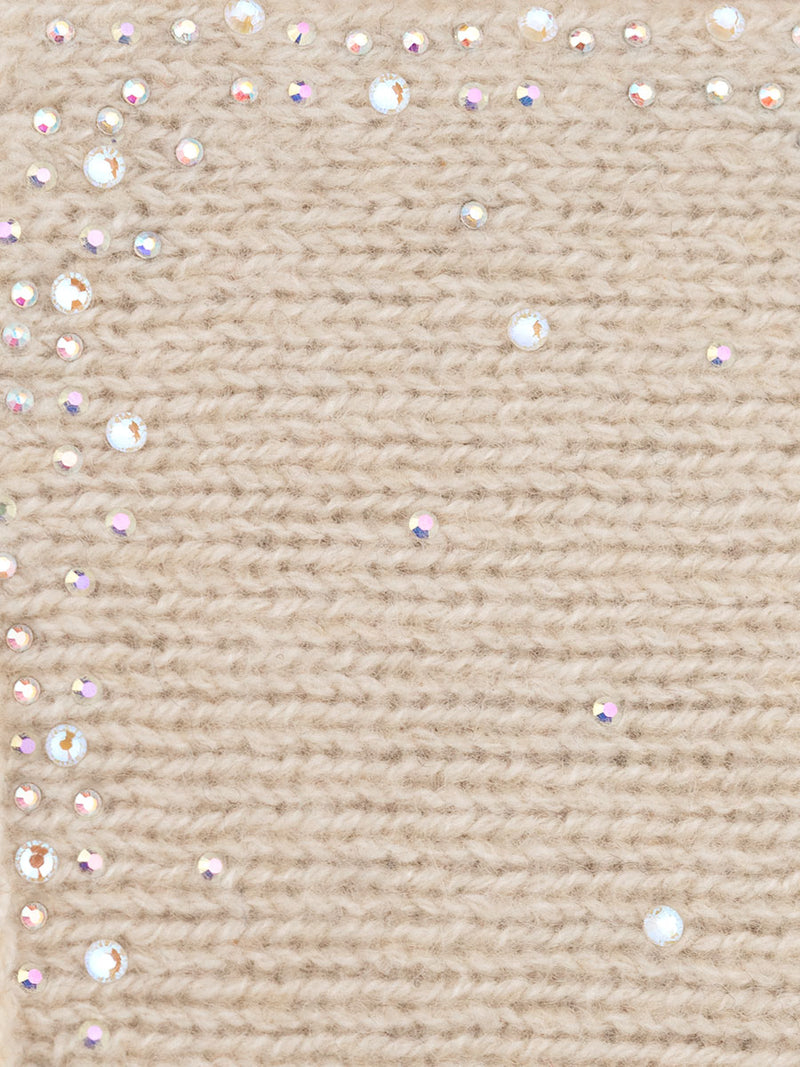 Ivory Featherweight Fingerless Gloves fabric swatch.