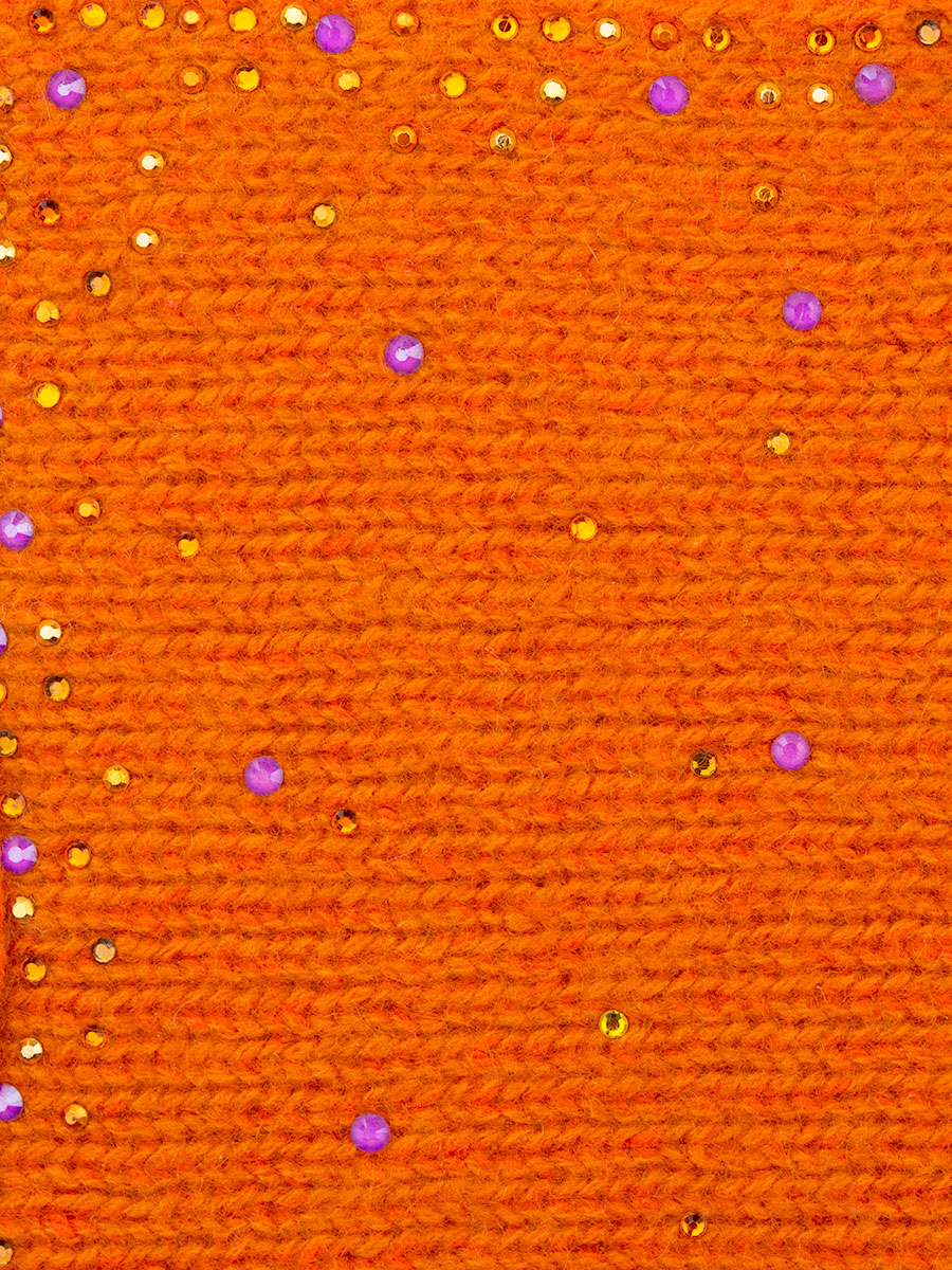Saffron colored Featherweight Fingerless Gloves fabric swatch.