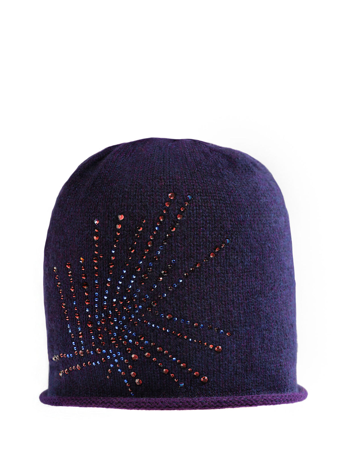 Plum colored Swarovski crystal embellished Epaulette Cloche.