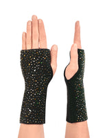 Forest Green colored crystal embellished Estrella Fingerless Gloves.