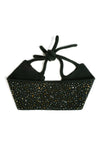 Forest Green adjustable fit Estrella Headband made of fine cashmere and embellished with crystals.