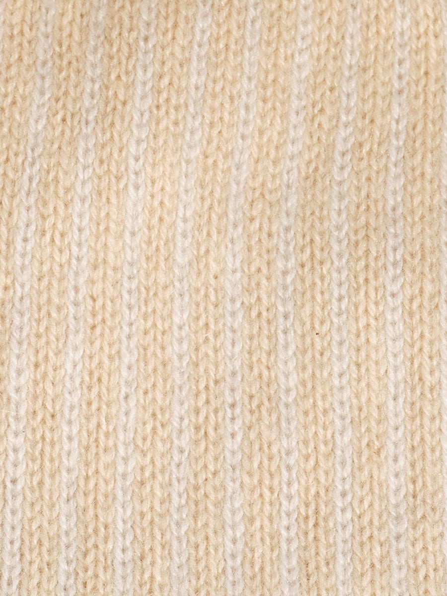 Ivory colored Stripped Fairisle Hat fabric swatch.