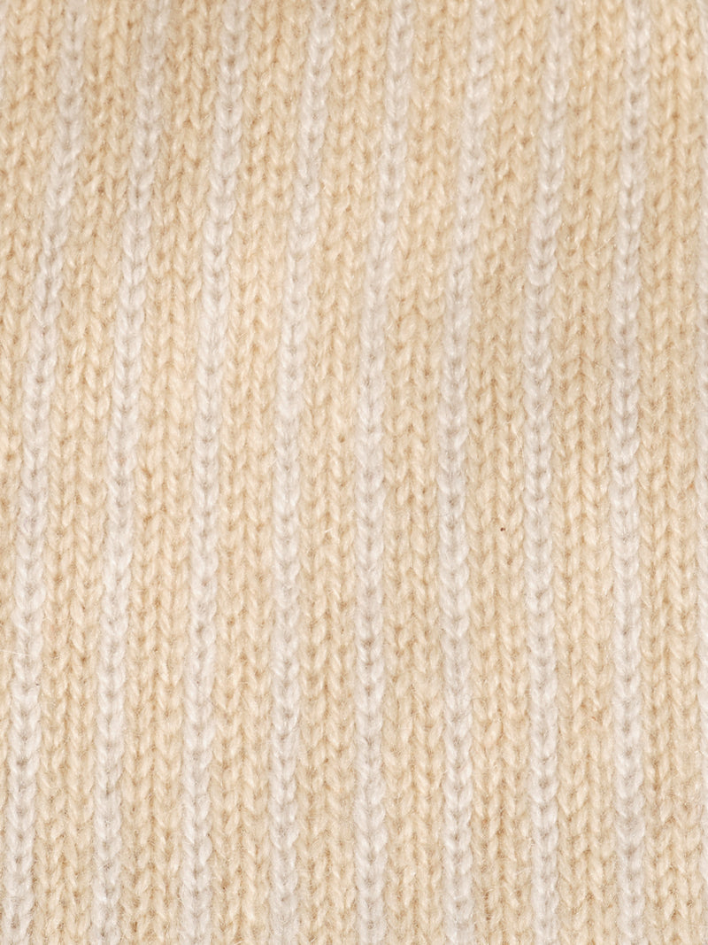 Ivory colored Stripped Fairisle Hat fabric swatch.