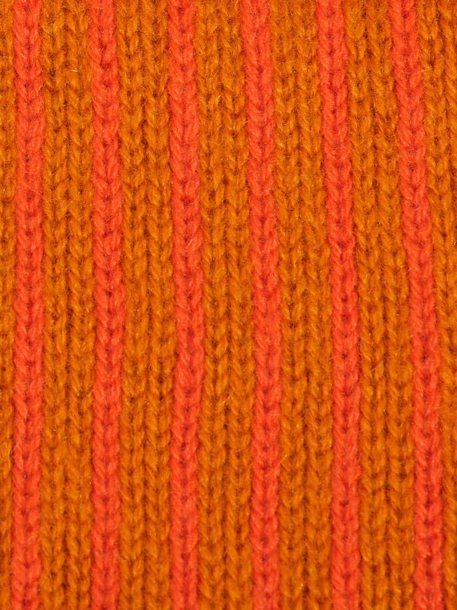 Saffron Stripped Fairisle Hat fabric swatch.