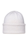 Cashmere Wisp Fairisle Hat with the brim folded up.