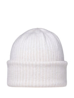 Cashmere Wisp Fairisle Hat with the brim folded up.