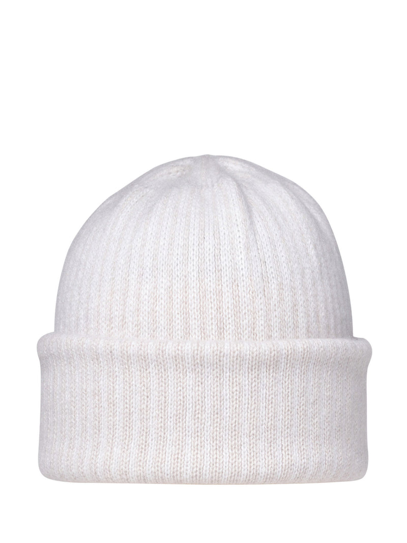 Cashmere Wisp Fairisle Hat with the brim folded up.