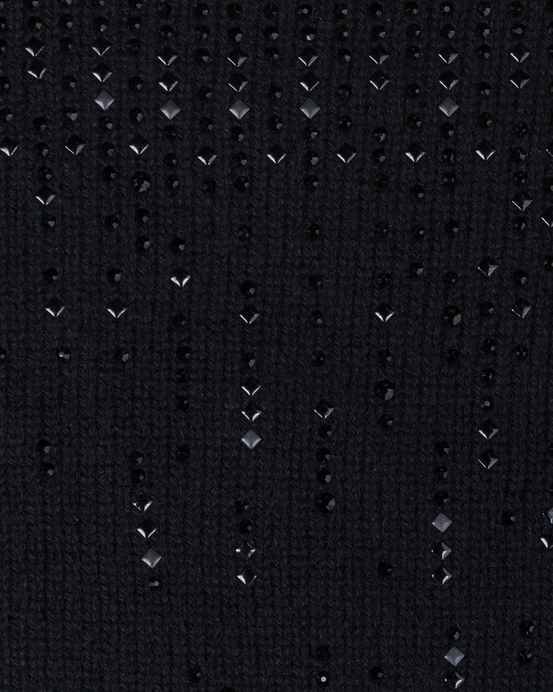 Black Elbow Fringe Lattice Gloves fabric color swatch