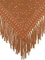 Chestnut Lattice Poncho swatch showing crystal embellishment pattern and cable fringe.