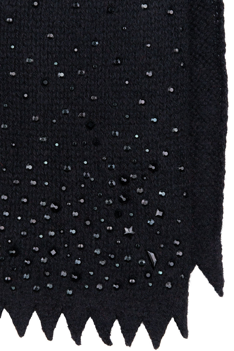 Black Starry Night Shawl fabric swatch.