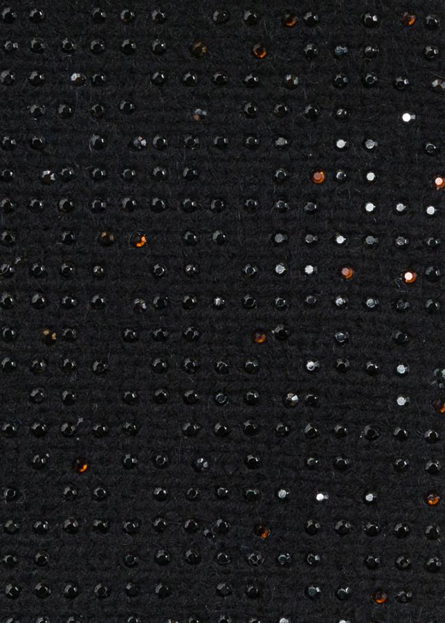 Black Mid Length Static Fringe Gloves fabric swatch.