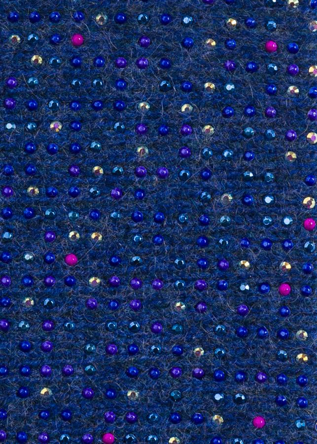 Electric Indigo Mid Length Static Fringe Gloves fabric swatch.