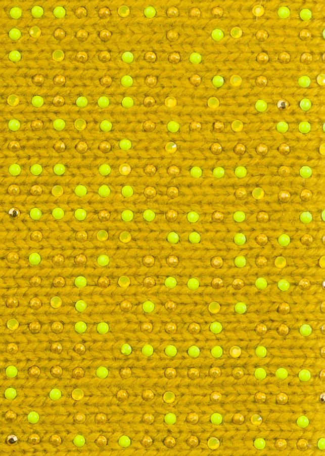Turmeric Mid Length Static Fringe Gloves fabric swatch.