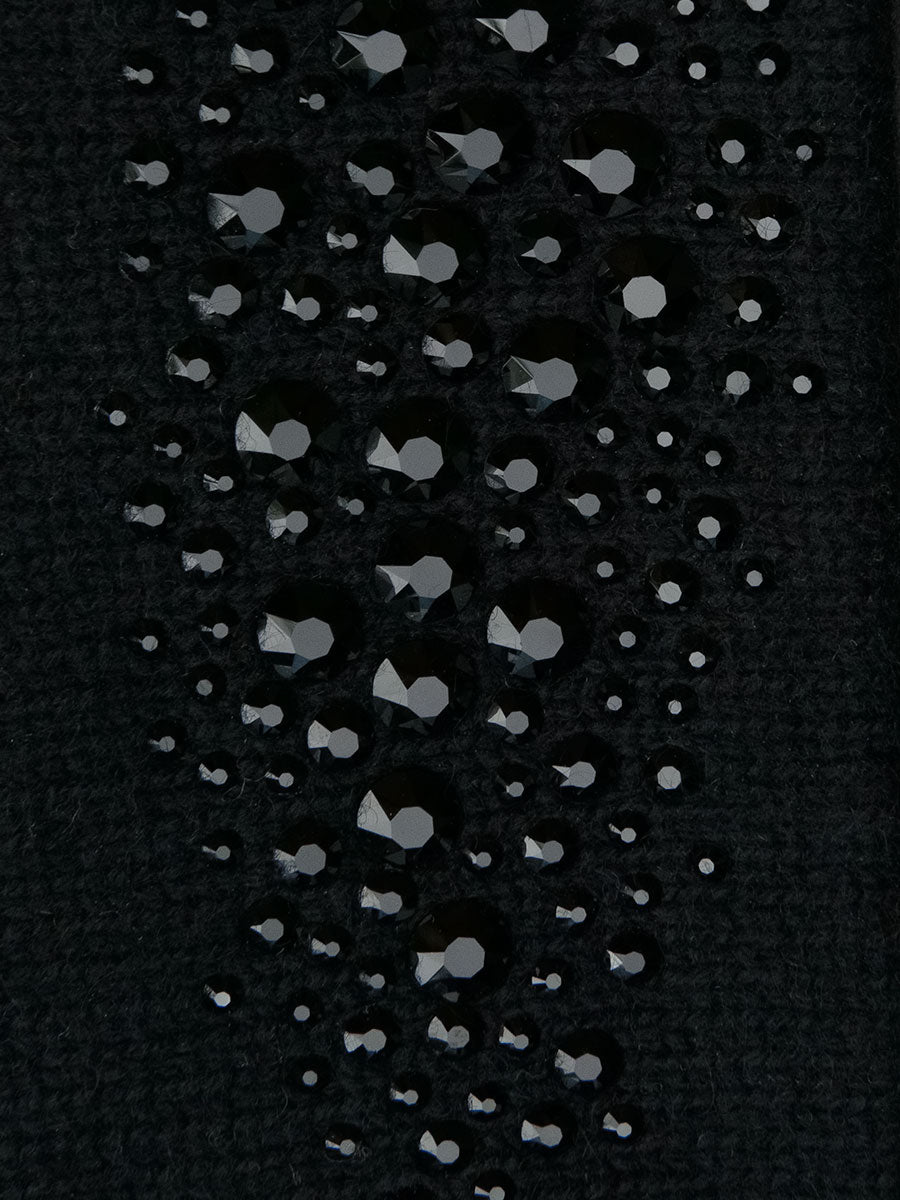 Black Mid Length Stingray Gloves fabric swatch.