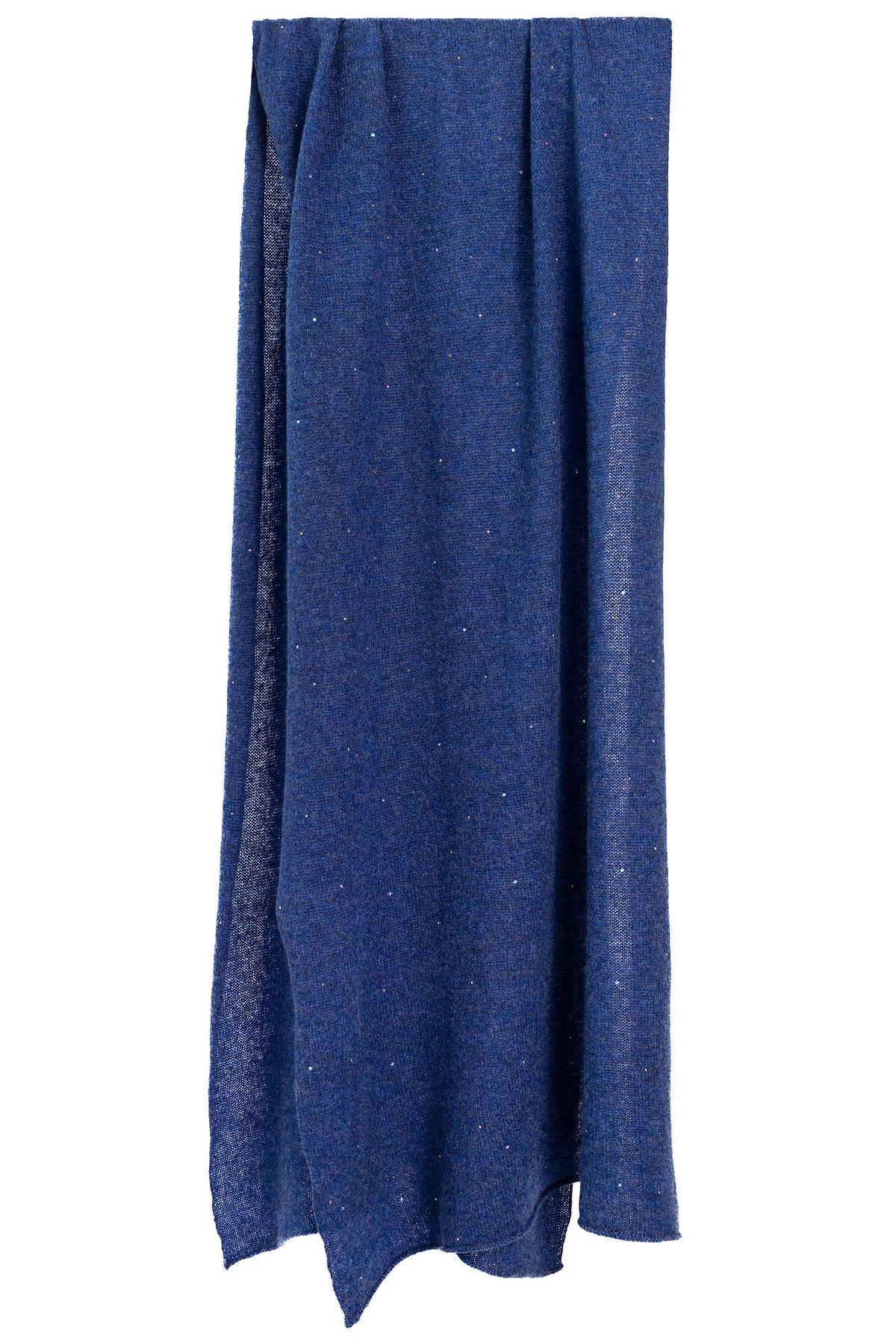 Electric Indigo Tissue Weight Cashmere Shawl with small luxury European crystals. 